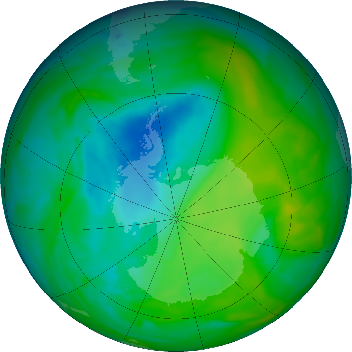 Antarctic ozone map for 22 November 2013